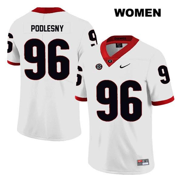 Georgia Bulldogs Women's Jack Podlesny #96 NCAA Legend Authentic White Nike Stitched College Football Jersey LBQ7056VM